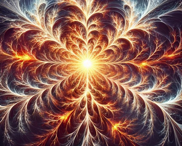 Fractal Design with Swirling Patterns and Luminous Core