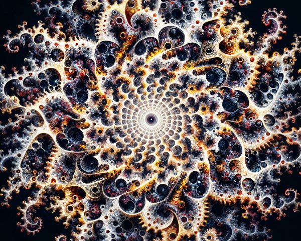 Fractal Design with Spirals and Vibrant Colors