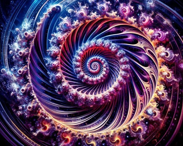 Vibrant Spiral Pattern Resembling a Cosmic Galaxy