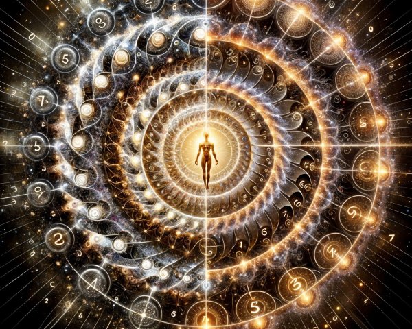 Spiral Pattern Symbolizing Cosmos and Humanity Connection