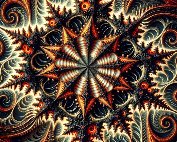Intricate Fractal Design with Vibrant Colors and Patterns
