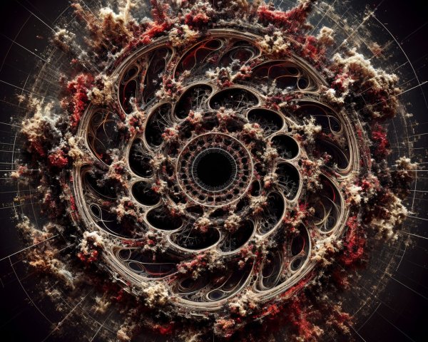 Intricate Digital Artwork with Spiral Fractal Pattern