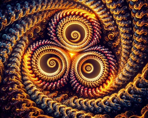 Intricate Fractal Design with Spiraling Forms and Colors
