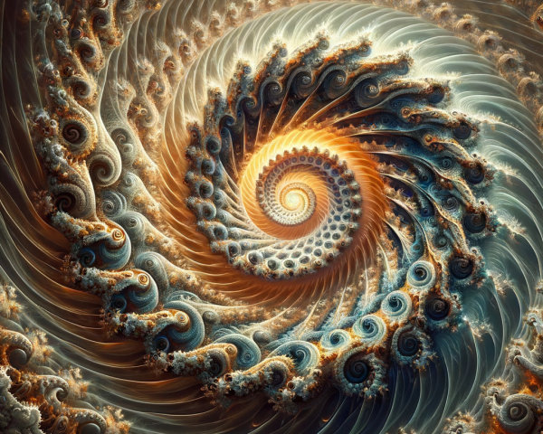 Vibrant Spiral Fractal Pattern with Intricate Details