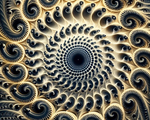 Fractal Design with Spiraling Patterns and Colors