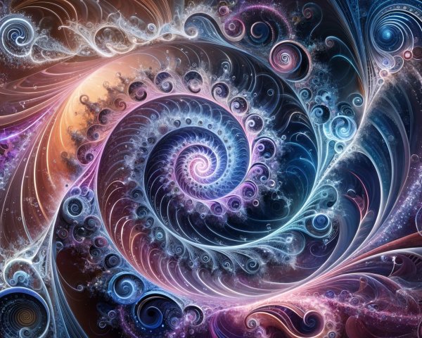 Abstract Swirling Color Pattern with Intricate Spirals
