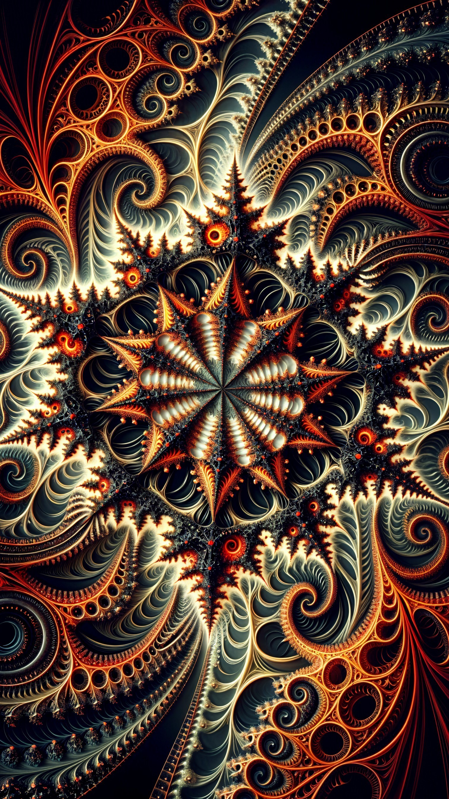 Intricate Fractal Design with Vibrant Colors and Patterns