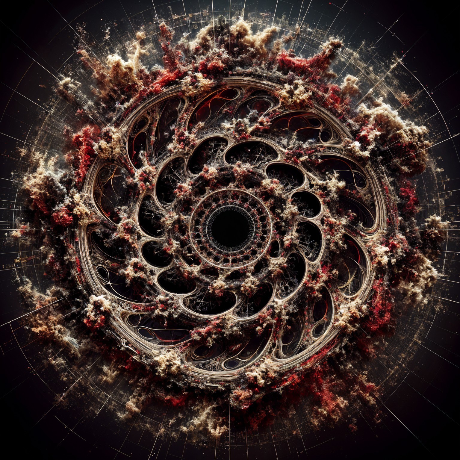 Intricate Digital Artwork with Spiral Fractal Pattern