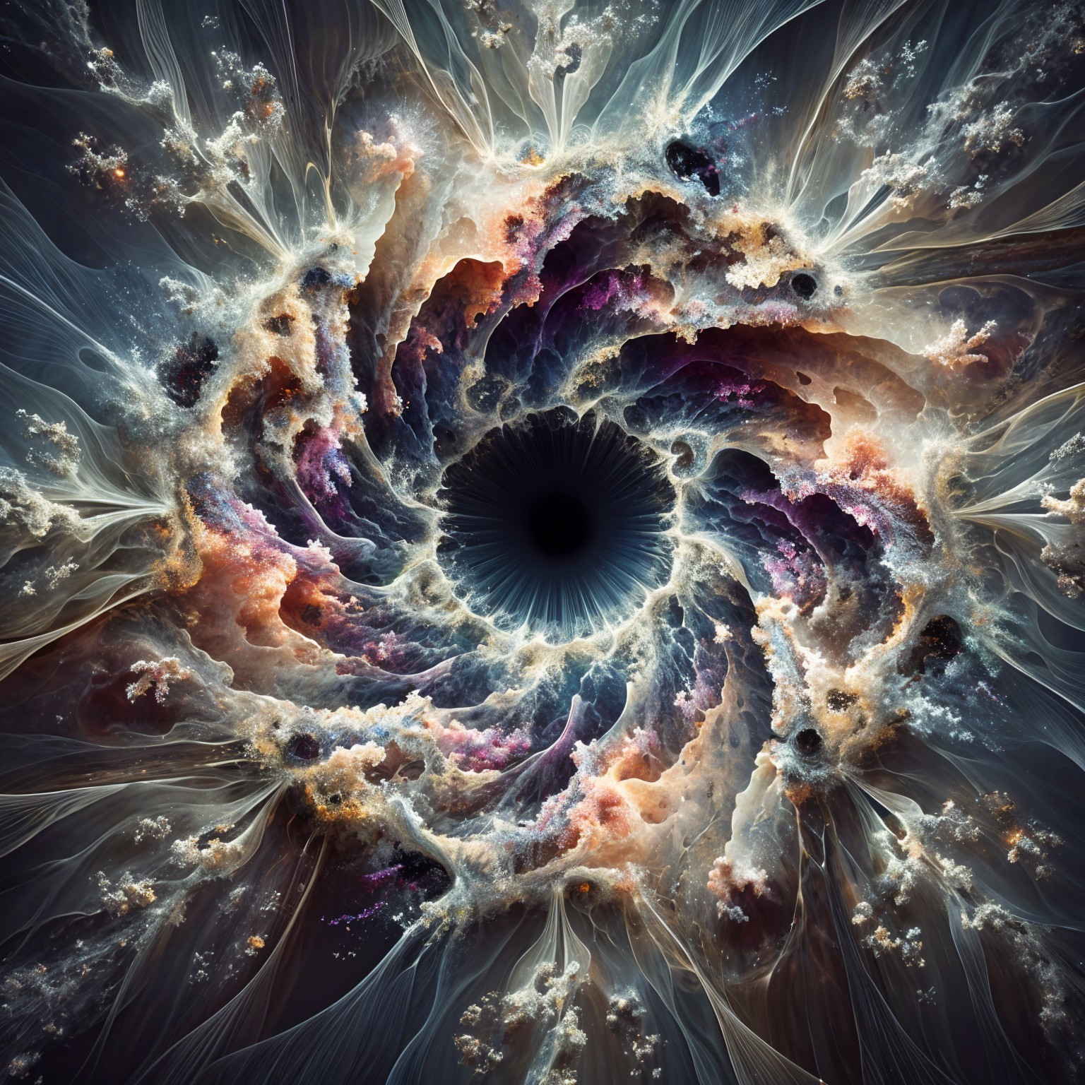 Vibrant Galaxy Vortex with Swirling Cosmic Colors