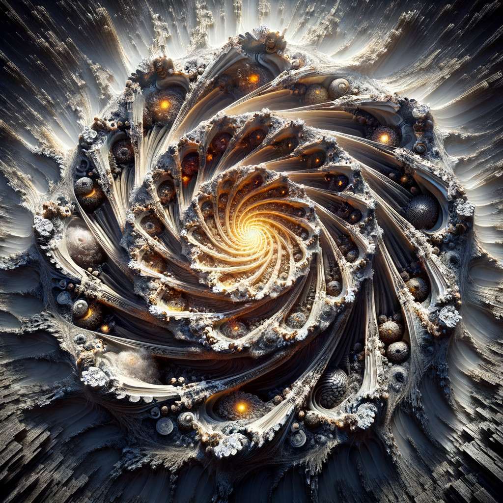 Fractal Design with Spiraling Patterns and Textures