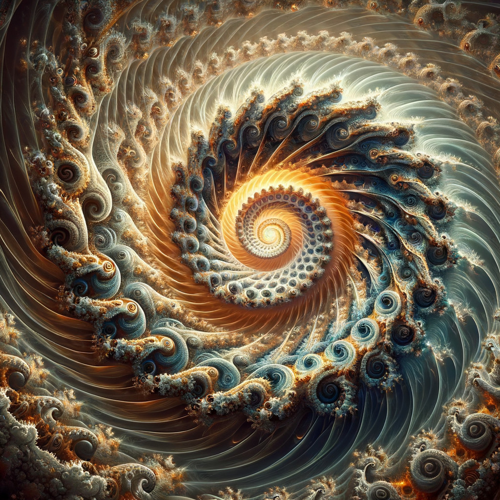 Vibrant Spiral Fractal Pattern with Intricate Details