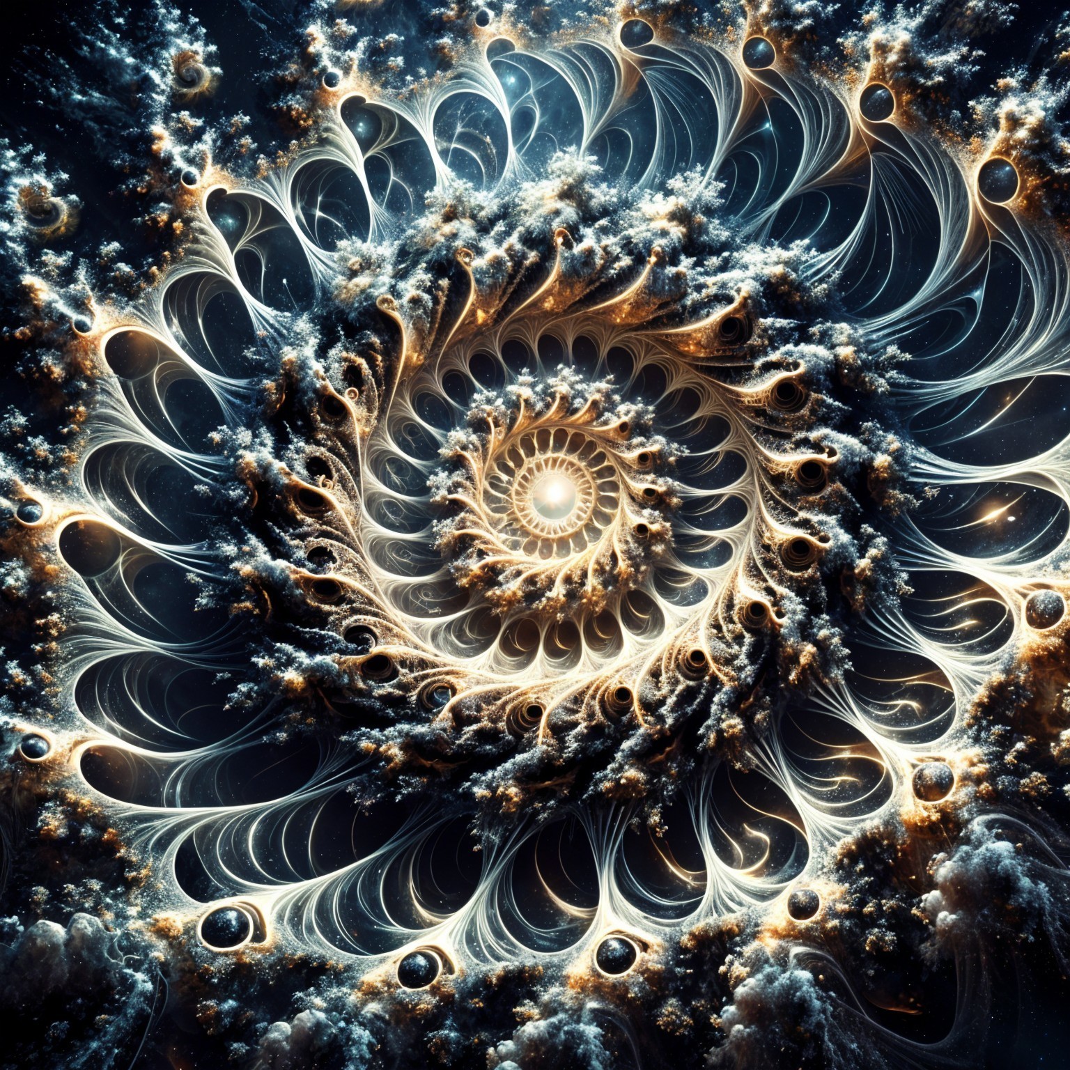 Intricate Spiral Pattern with Light and Shadow Designs
