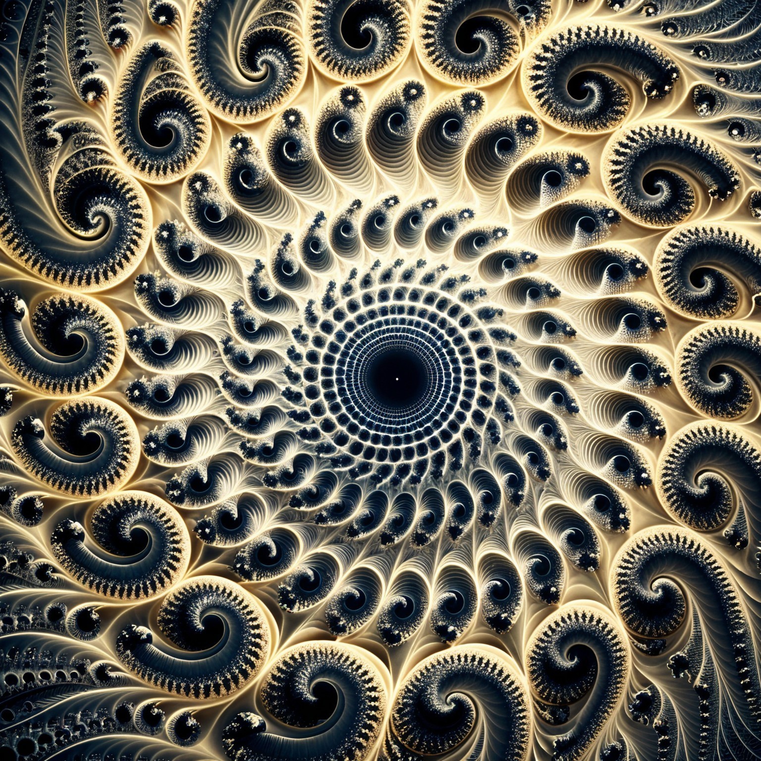 Fractal Design with Spiraling Patterns and Colors