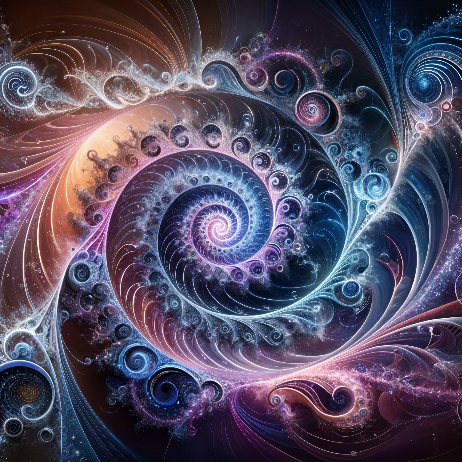 Abstract Swirling Color Pattern with Intricate Spirals