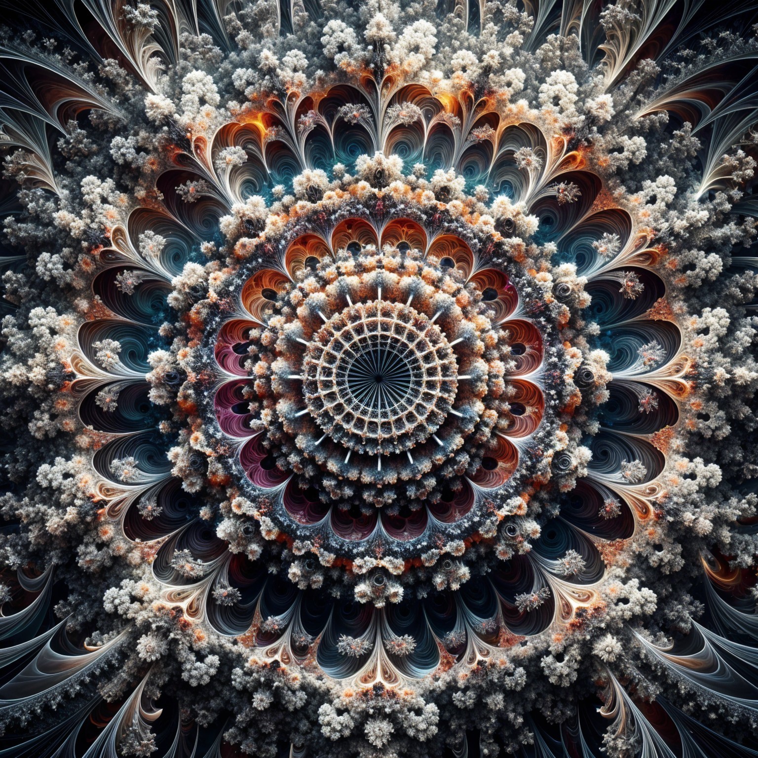 Intricate Fractal Design with Vibrant Colors and Patterns