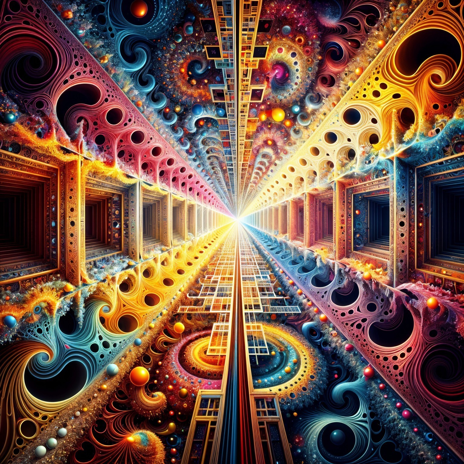 Abstract Cosmos with Vibrant Colors and Patterns