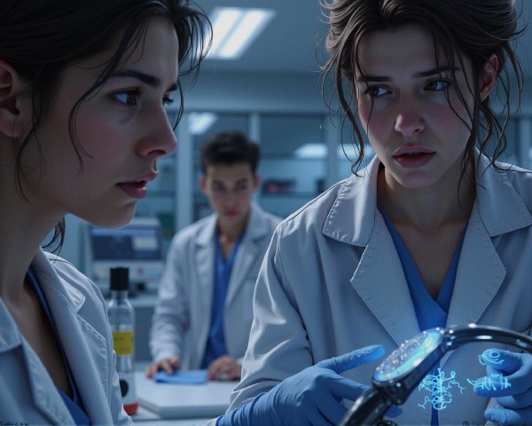 Female Scientists Analyzing Biological Patterns in Lab