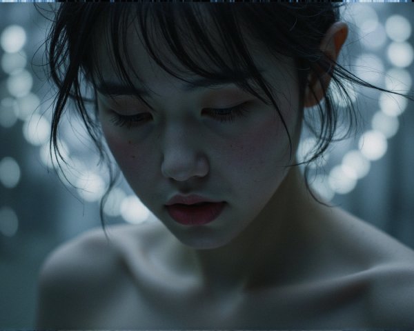 Close-Up Portrait of a Young Woman in Soft Light