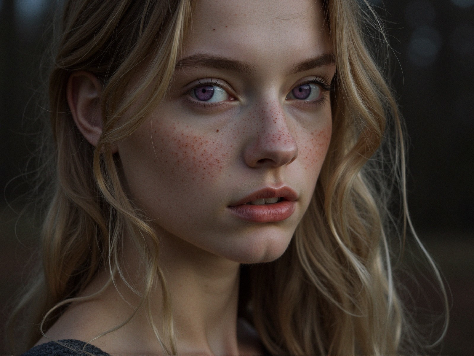 Close-Up Portrait of Young Woman with Blonde Hair