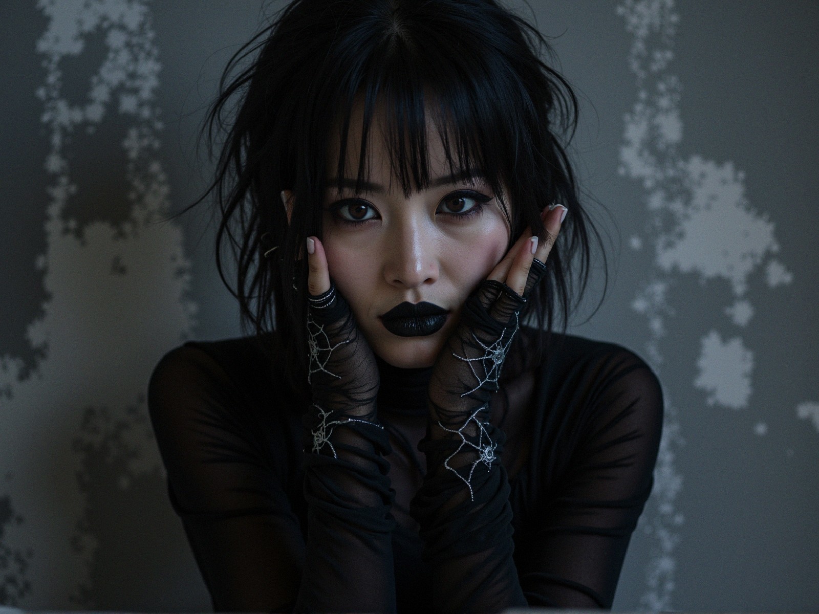Portrait of a Young Woman with Edgy Makeup and Style