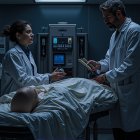 Female Scientists Analyzing Biological Patterns in Lab