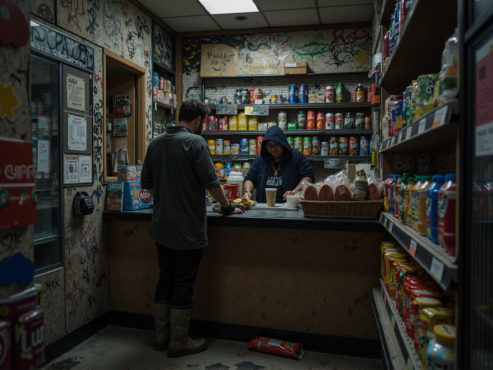 Convenience Store Scene with Casual Interaction