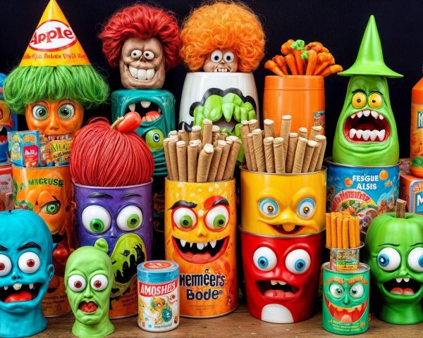 Colorful Cartoonish Monster-Themed Toys and Containers