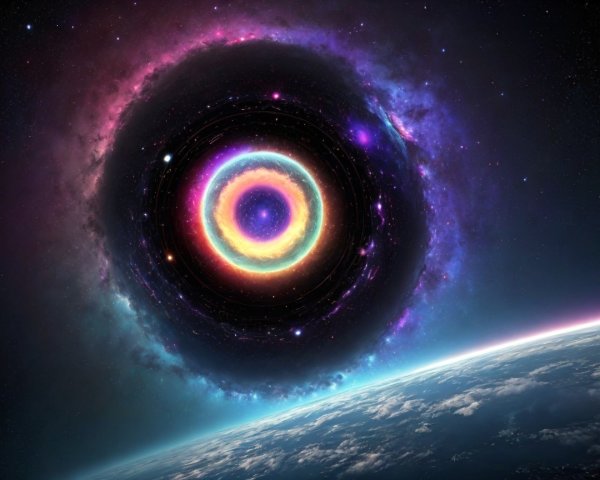 Vibrant Galaxy with Colorful Light and Cosmic Dust