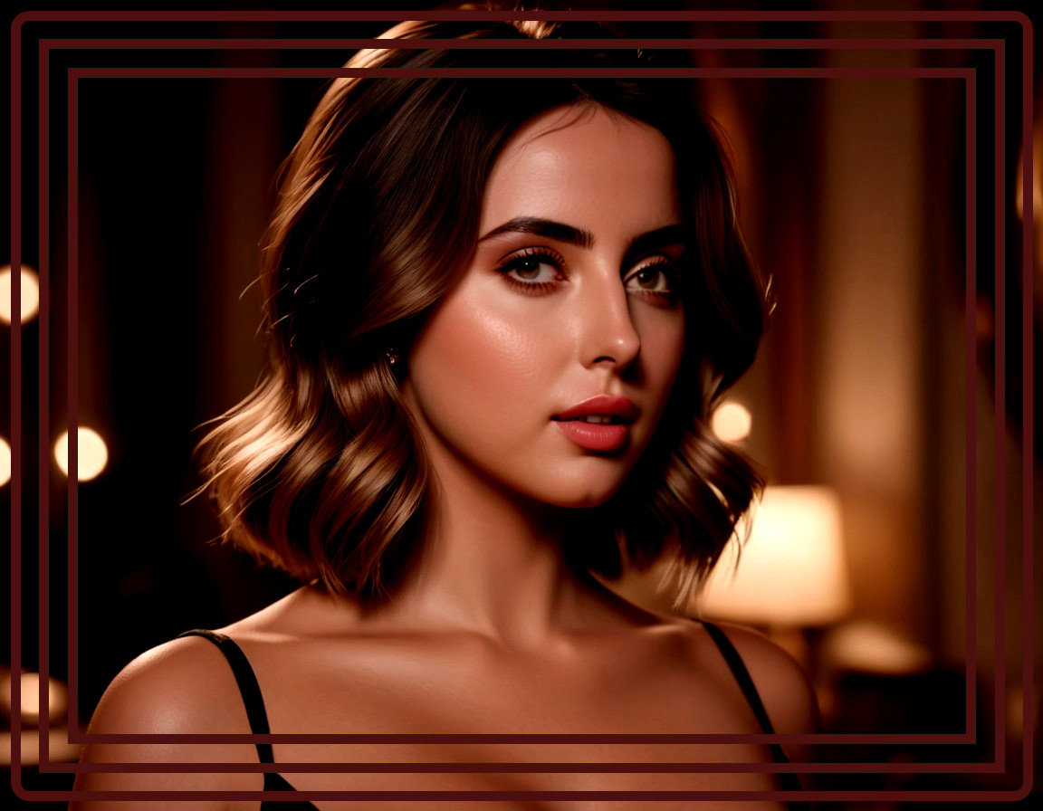 Elegant Woman with Wavy Hair in Soft Lighting