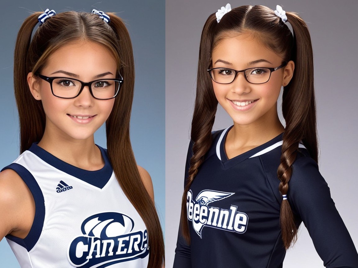 Young Girls in Jerseys with Cheerful Expressions