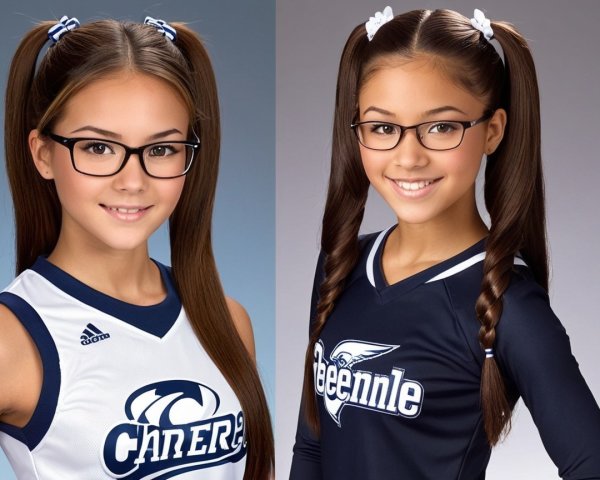 Young Girls in Jerseys with Cheerful Expressions