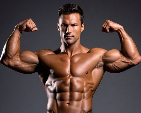 Muscular Man Showcasing Defined Physique and Strength