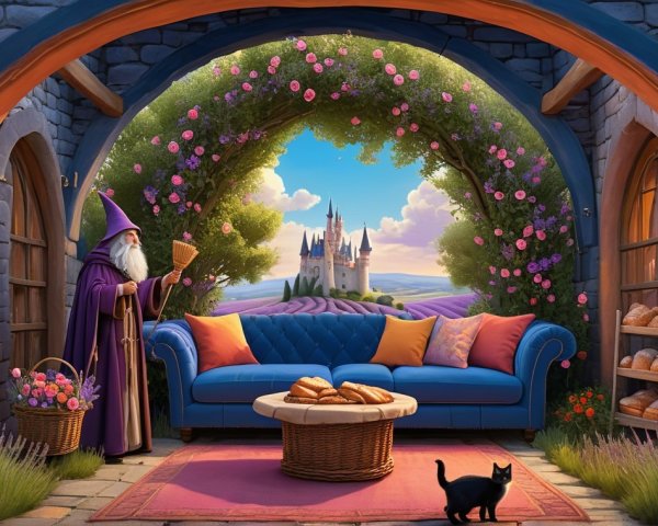 Cozy Stone Cottage with Wizard and Scenic Lavender Fields