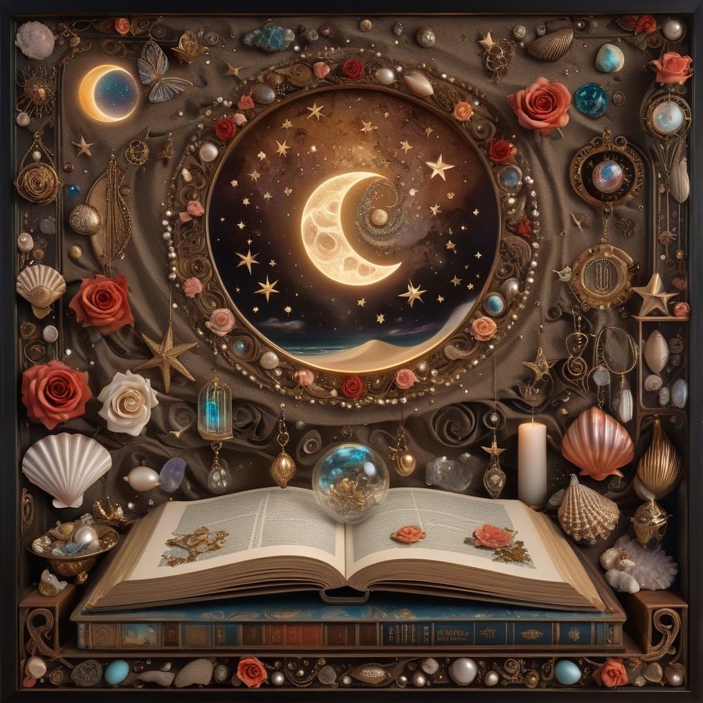 Ornate Circular Window with Moon and Stars Details