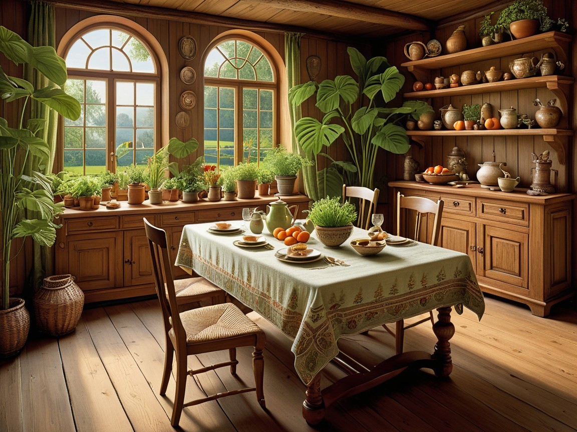 Cozy Kitchen with Natural Light and Rustic Decor