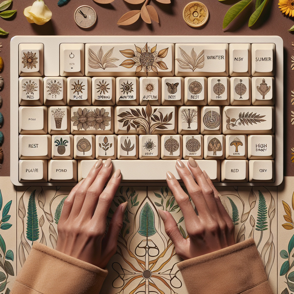 Botanical-Themed Keyboard with Seasonal Keycaps