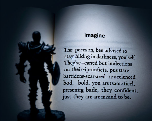 Silhouette of a Knight with Open Book in Dim Light