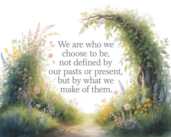 Serene Landscape with Inspirational Quote on Growth