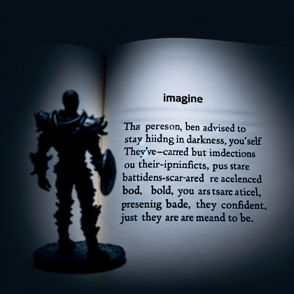 Silhouette of a Knight with Open Book in Dim Light