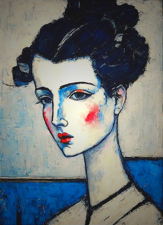 Stylized Portrait of a Woman with Intricate Features