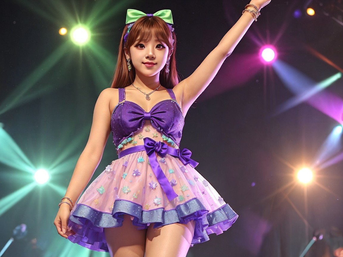 Vibrant Stage Performance with Colorful Costume Design