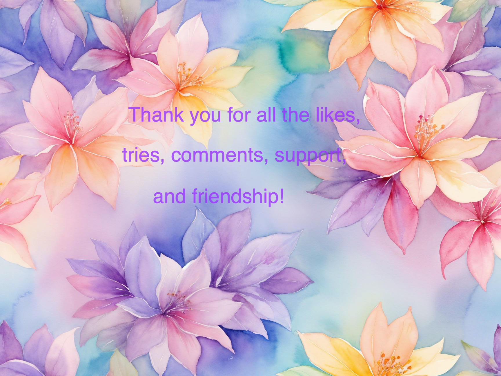 Watercolor Floral Background with Gratitude Message