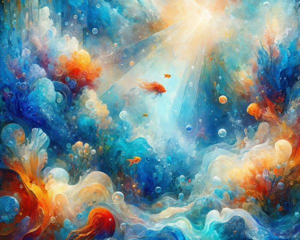 Vibrant Underwater Scene with Colorful Marine Life