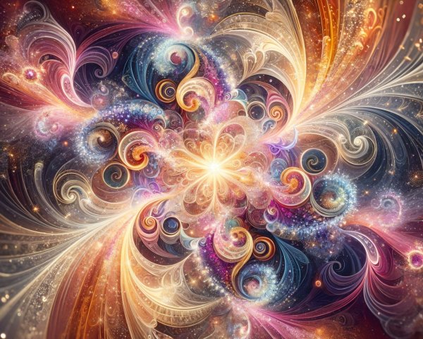 Vibrant Fractal Design with Cosmic Patterns and Colors