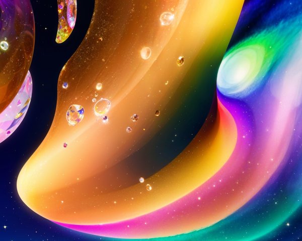 Vibrant Abstract Cosmic Scene with Swirling Colors