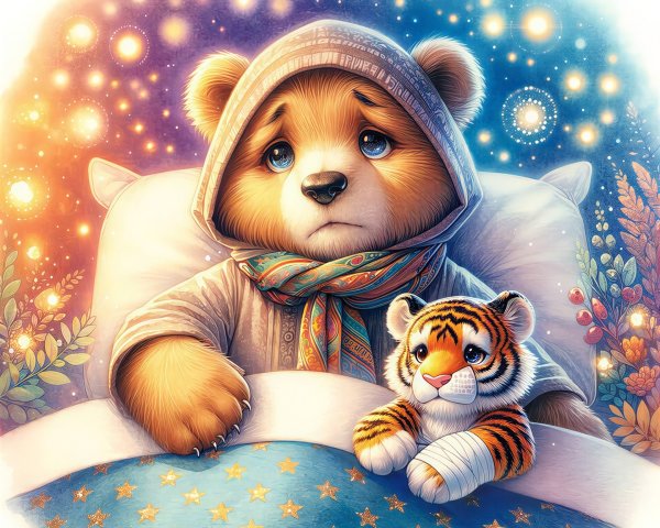 Digital Painting of a Teddy Bear in a Nursery Setting