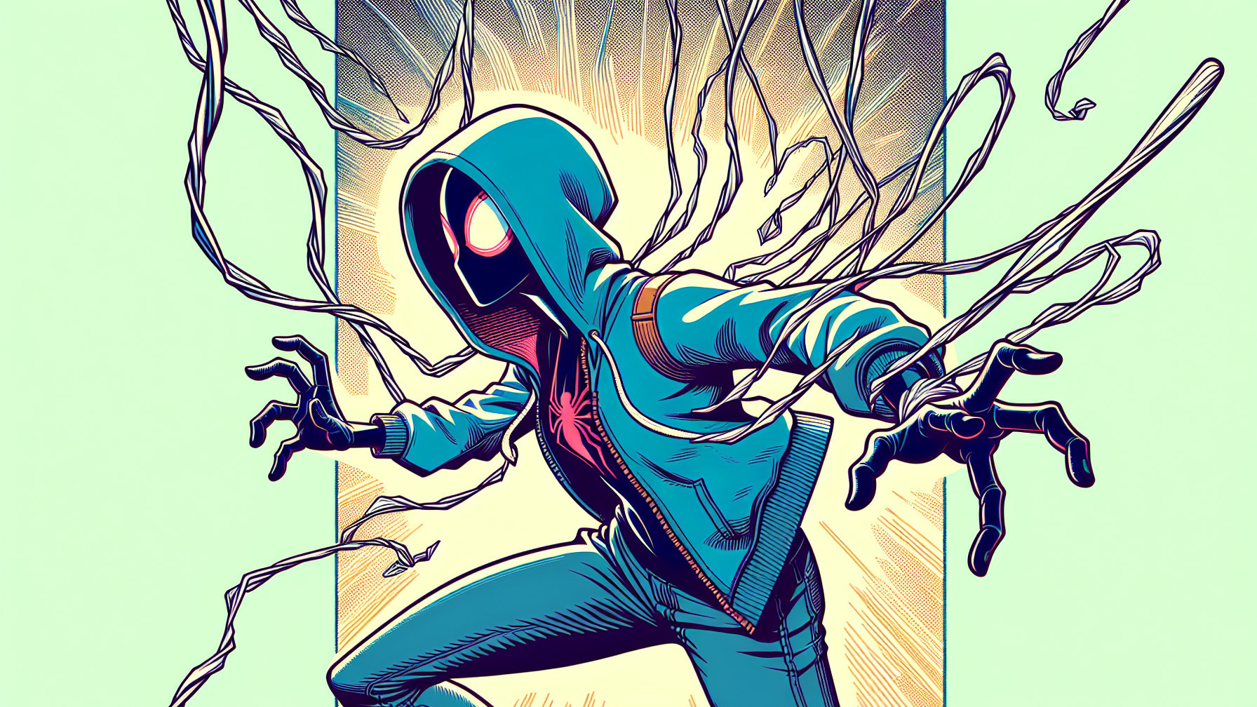 Stylized Illustration of a Superhero in a Hoodie