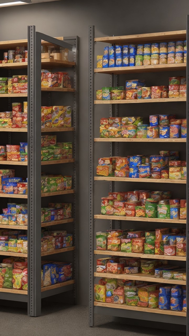 Well-Organized Pantry with Colorful Food Containers