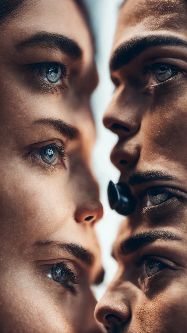 Surreal Composition of Juxtaposed Human Faces