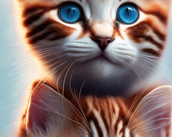 Two Playful Orange Tabby Kittens with Blue Eyes